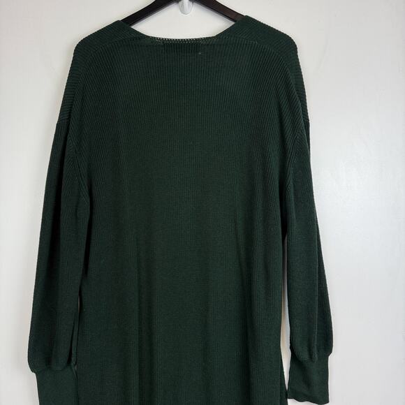 Free People Beach Long Duster Knit Cardigan Sweater Green - M - Picture 7 of 10